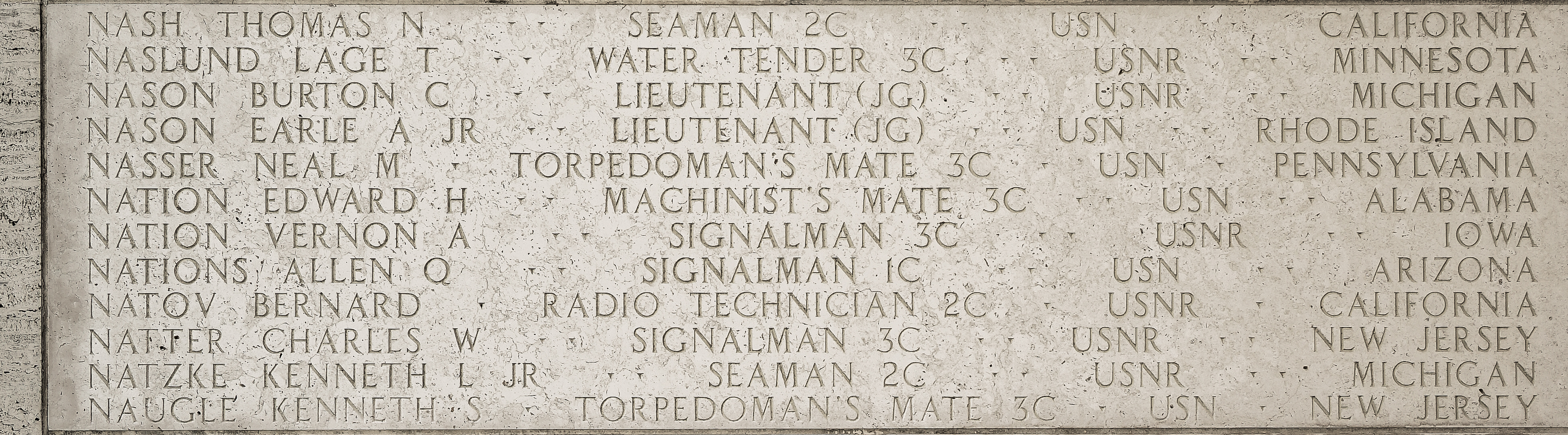 Allen Q. Nations, Signalman First Class